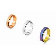(Mix of 3, 10 T) Stainless Steel Fidget Spinner Ring