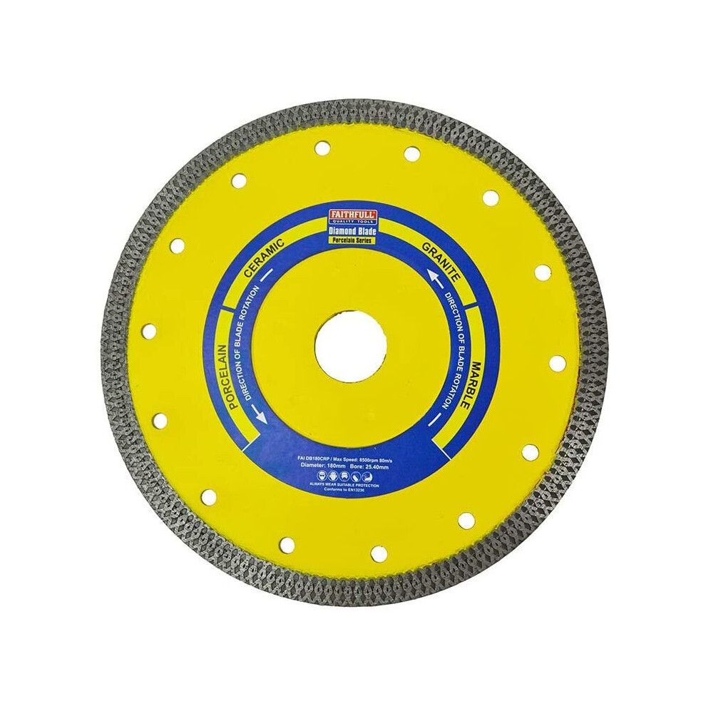 Faithfull FAIDB200CRP Porcelain, Ceramic and Granite Diamond Cutting Blade 200 mm x 25.4 mm (8 Inch)