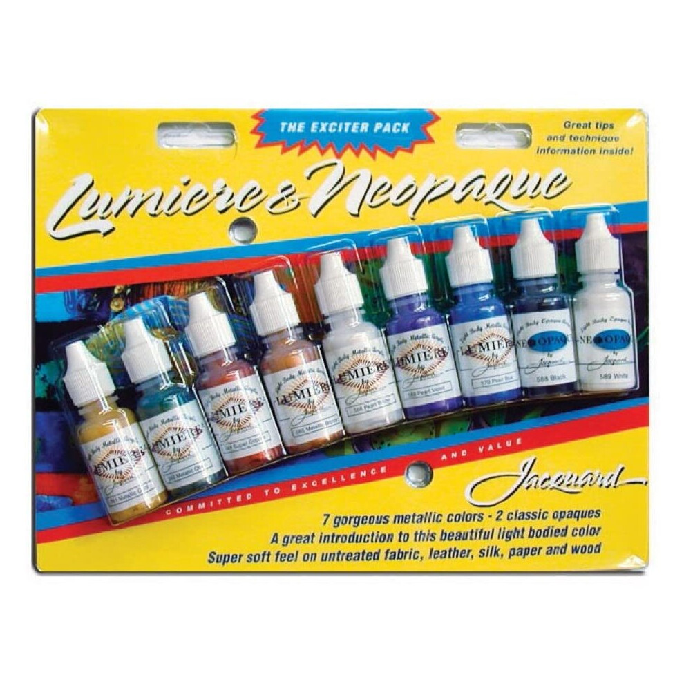 Jacquard Products Lumiere/Neopaque Pack, 0.5 Oz (Pack Of 9), 14.8 Ml