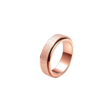 (Rose Gold, 7 N) Stainless Steel Fidget Spinner Ring