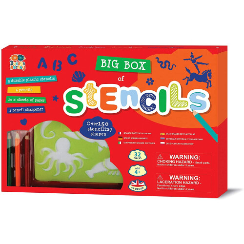 Buddy & Barney Stencils Set for Kids, with printed paper, 6 pencils, 5 ...