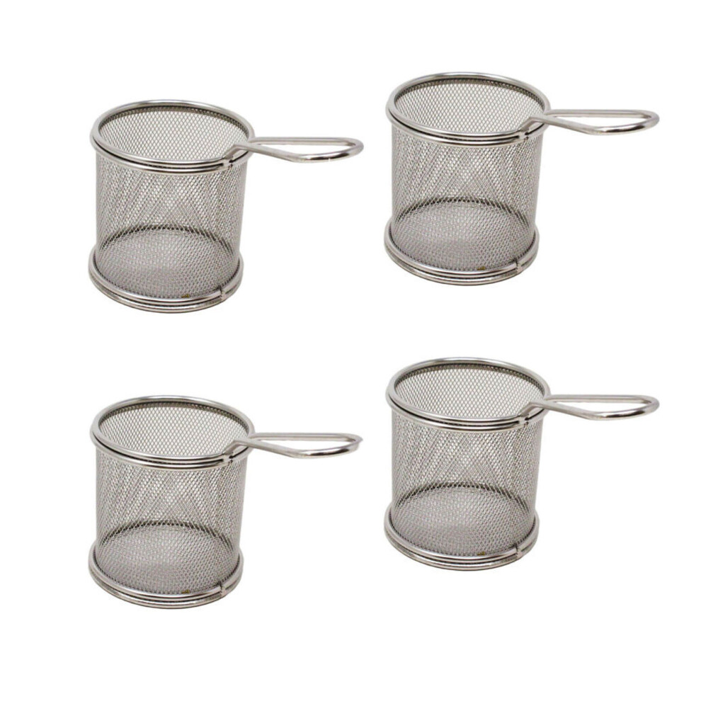 Serving Basket Round Stainless Steel Set of 4