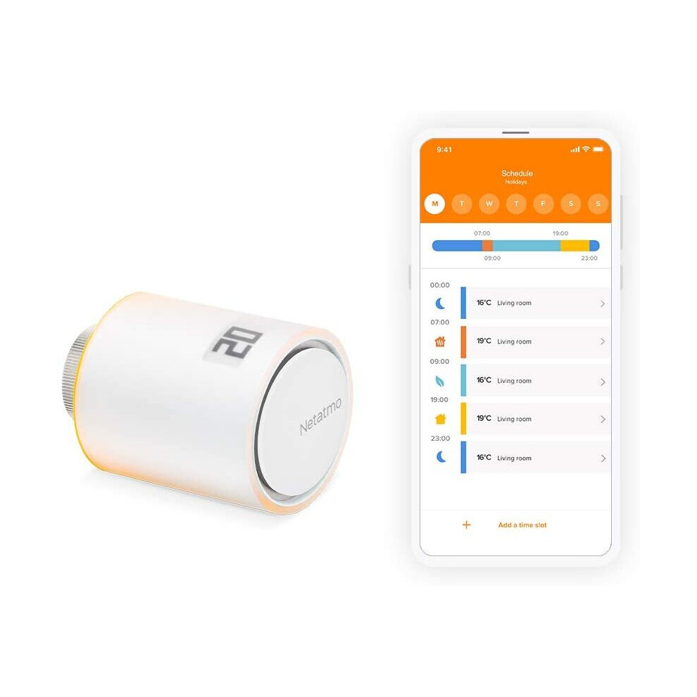 Netatmo Additional Smart Radiator Valve, Add-On For Smart Thermostat And For Collective Or District Heating, Nav -En