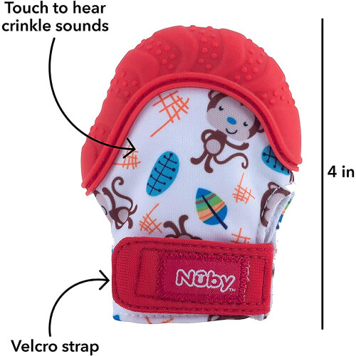 Nuby Nuby Teething Mitt, Red 1
