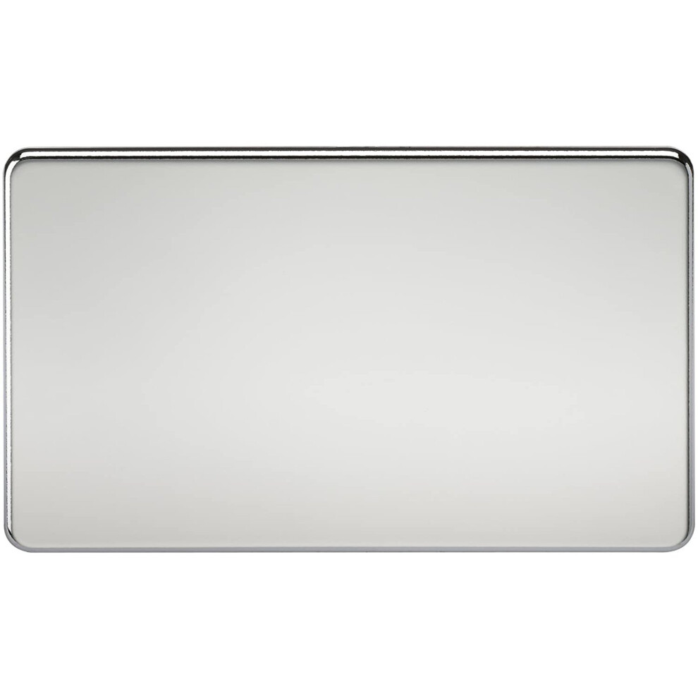 Knightsbridge Sf8360pc Screwless 2-Gang Blanking Plate, Polished Chrome 5055832901990
