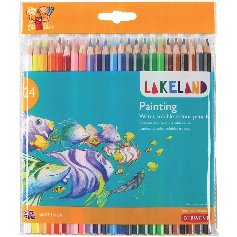 Derwent Lakeland Watercolour Painting Pencils, Set of 24, School or Home Use, 33255