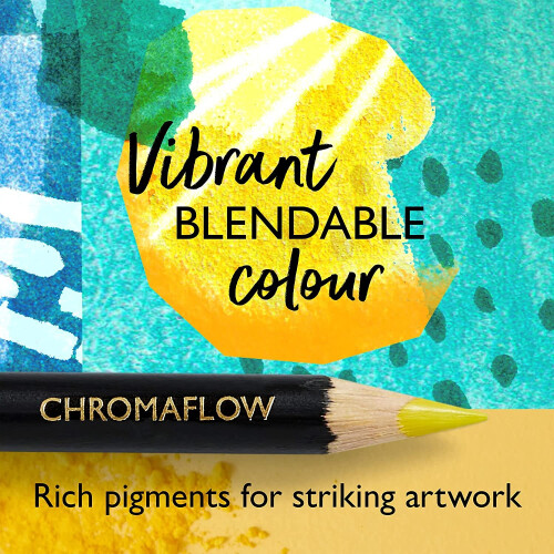 Derwent Lápis de cor - Derwent - Chromaflow - Caixa com 24 - Qualidade profissional - Grafite macio 1