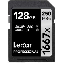 Lexar Professional 1667x 128GB SDXC UHS-II Card, Black