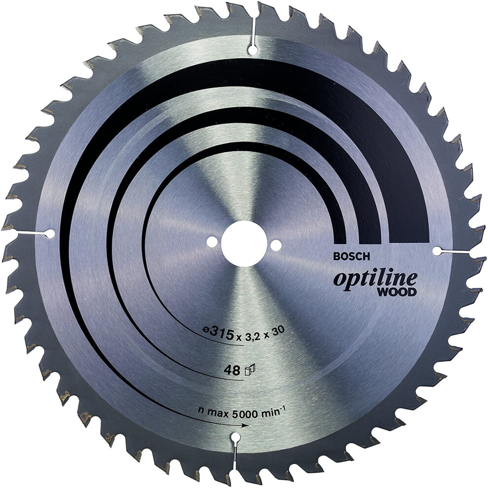 Bosch 2608640673 Optiline Wood Circular Saw Blade for Bench, 315mm x 3.5mm x 30mm, 48 Teeth, Blue