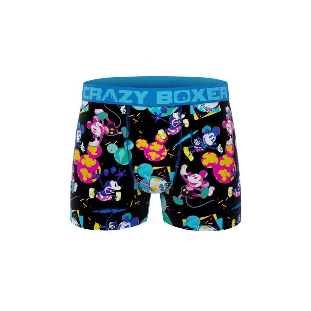 Mickey Mouse 824364-large-36-38 Crazy Boxer Disney Mickey Mouse Neon Heads Mens Boxer Briefs, Large 36-38