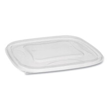 Pactiv PCTSACLF07 Recycled Plastic Square Flat Lid, Clear - 7 in.