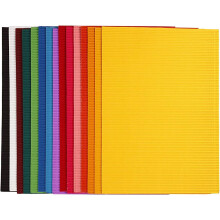Cartão ondulado - 25 x 35 cm - Cores assortidas - 15 pcs