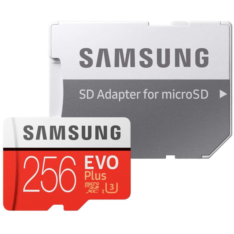 Samsung EVO Plus 256 GB microSDXC UHS-I U3 100 MB/s Full HD & 4K UHD Memory Card with Adapter (MB-MC256GA) - Red/White