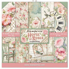 Stamperia International KFT House of Roses Paper Pad 10 Sheets, Multicoloured, 20.3 x 20.3 (8" x 8")