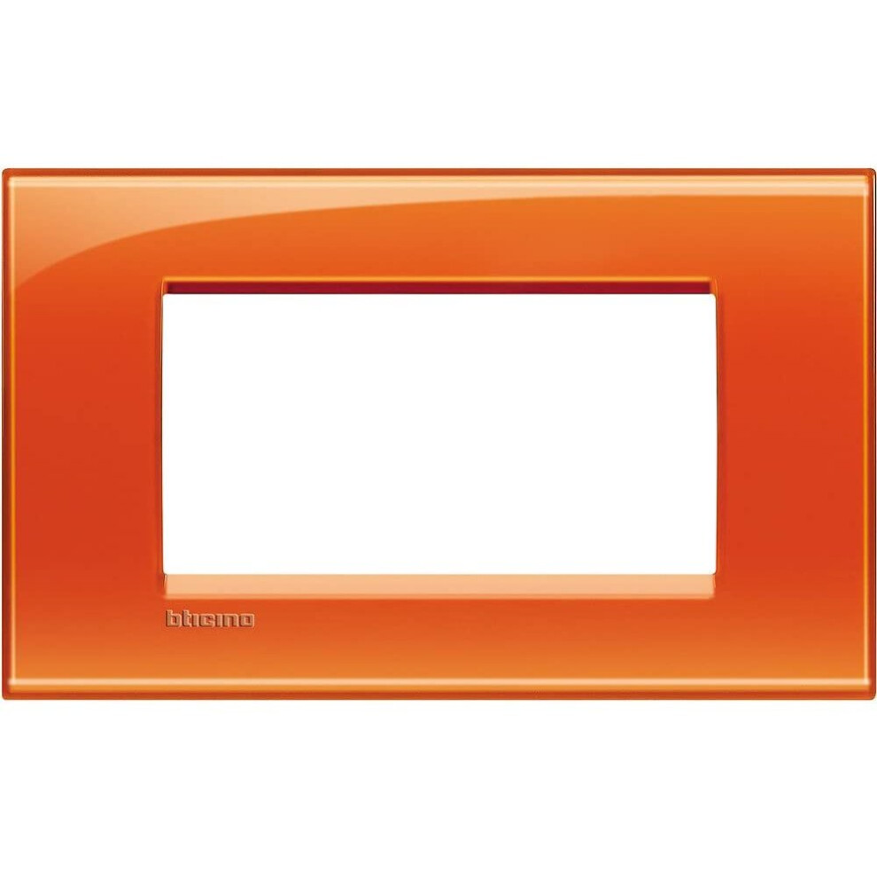 Bticino Livinglight Plate, 4Â Modules, Multi-Colour, Orange, Lna4804od 8005543424629