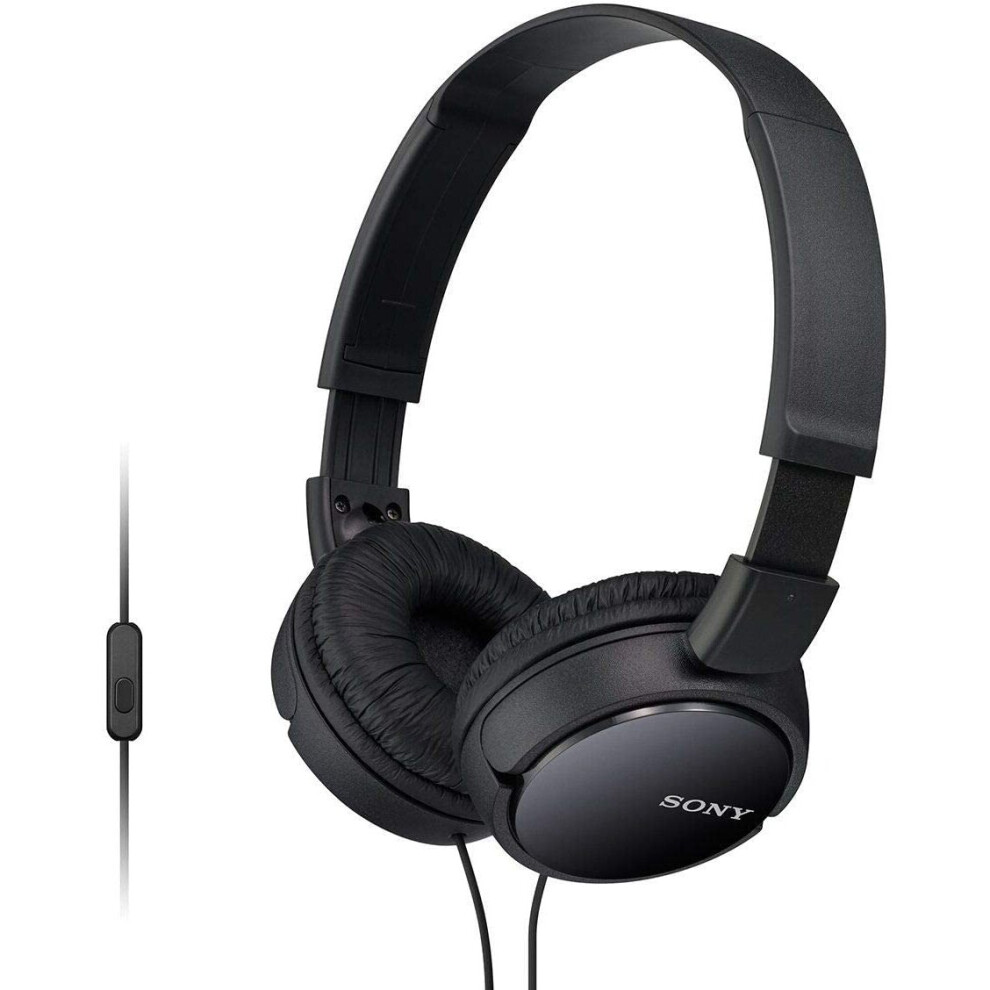 Sony MDR-ZX110AP Overhead Headphones with In-Line Control - Black