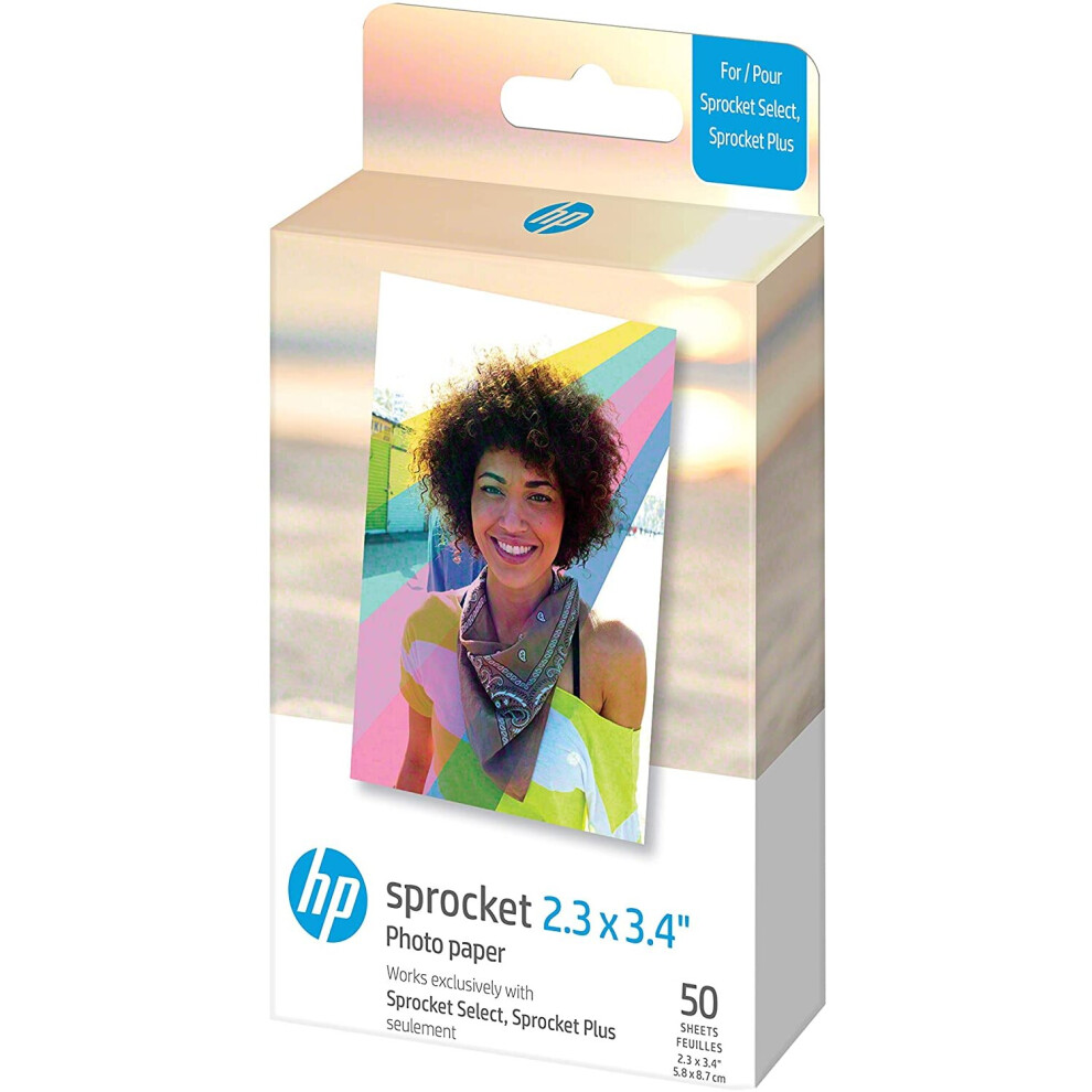 Hp Hpizl2x350 Sprocket 2.3 X 3.4" Premium Zink Sticky Back Photo Paper (50 Sheets) Compatible With Sprocket Select And Plus Printers.