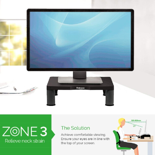 Fellowes Fellowes Standard Adjustable Monitor Stand, Graphite 1