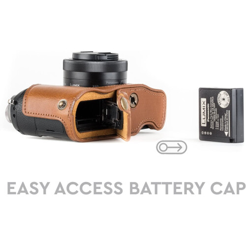 MegaGear MegaGear Ever Ready Leather Camera Half Case compatible with Panasonic Lumix DMC-GX80 1