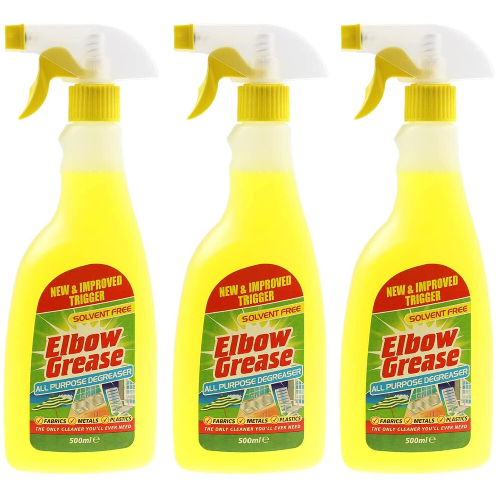 Elbow Grease 3X500ml All Purpose Kitchen Laundry Household Degreaser Cleaner Spray