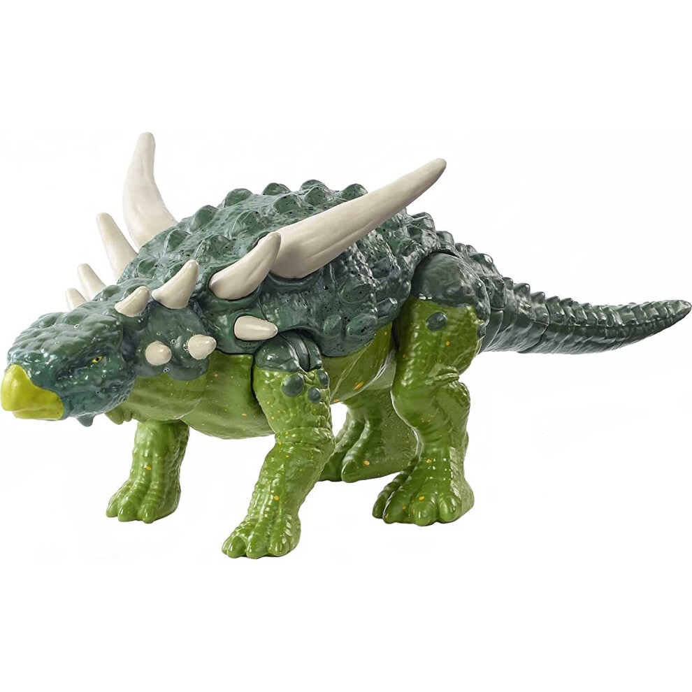 âJurassic World Fierce Force Sauropelta Dinosaur Action Figure with Movable Joints, Realistic Sculpting & Single Strike Feature, Kids Gift Ages 3