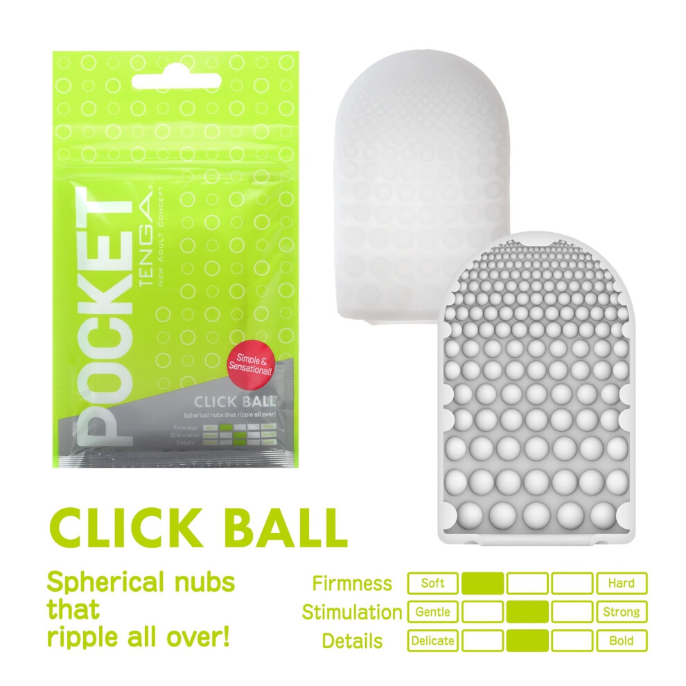 Tenga Pocket Click Ball Masturbator Stroker | Flexible Very Fine Texture