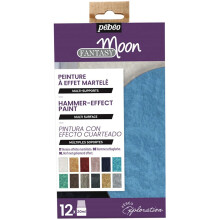Coffret de Exploração - Pébéo - Fantasy Moon - 12 potes de 20 ml - Pintura decorativa - Efeito martelado