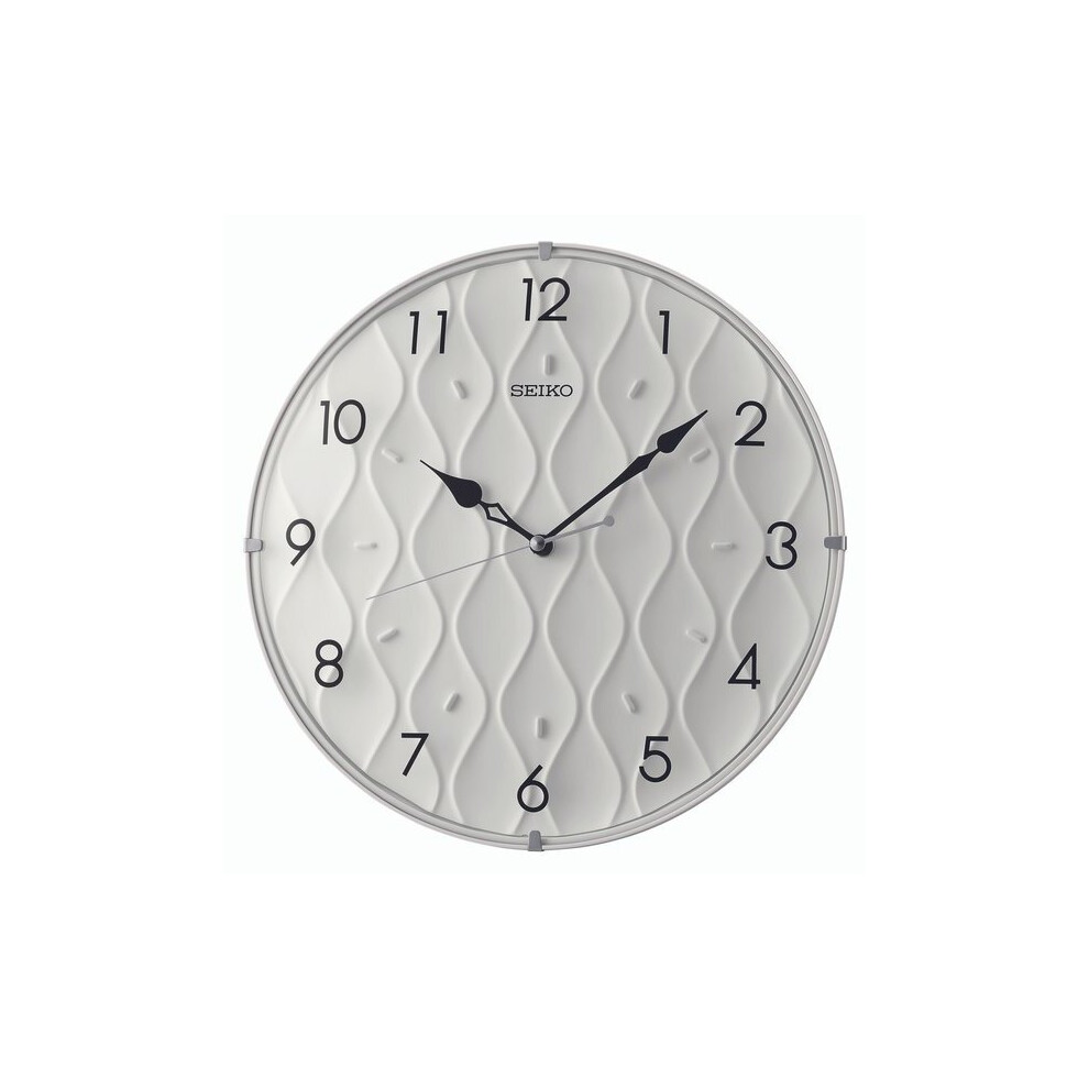 Seiko Round White Battery Wall Clock with Silent Sweep Seconds QXA794W