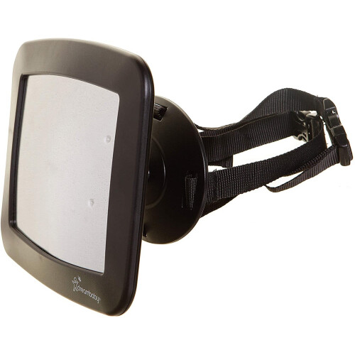 Dreambaby Large Rectangular Adjustable Backseat Mirror, Black, 20 x 24 cm