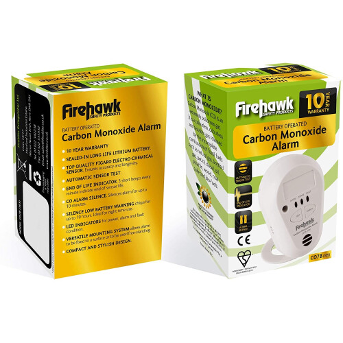 Firehawk CO7B-10Y Carbon Monoxide Alarm Detector with 10 Year Battery 1