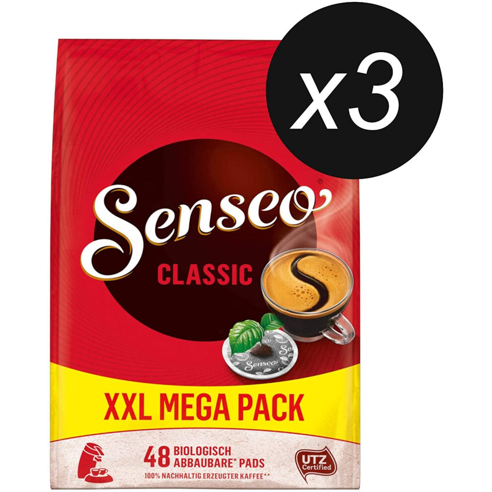 Senseo Coffee Pods Classic, Pack Of 3, Intensive, Full Bodied Coffee Flavour – 144 Pods