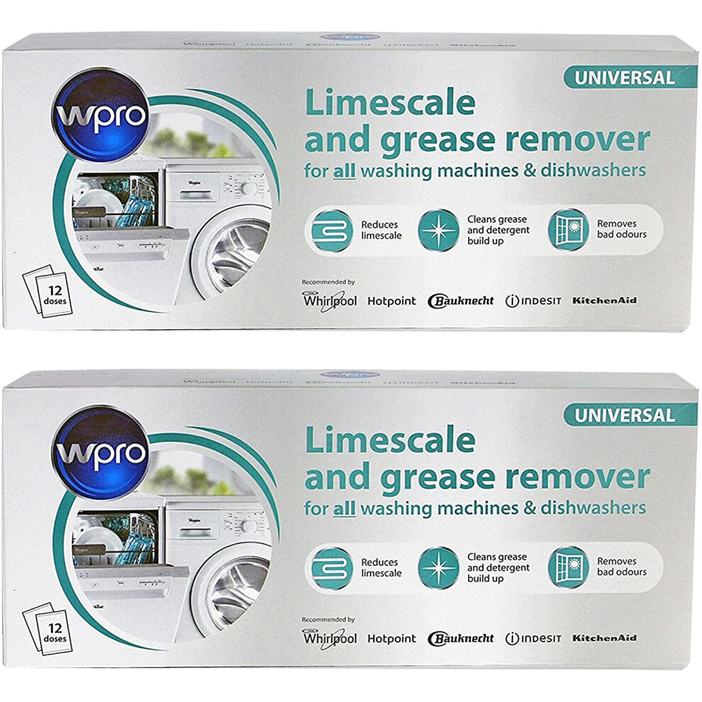 Hotpoint Washing Machine 3In1 Limescale Descaler & Detergent Remover 24 X 50G Sachets (2 Pack)