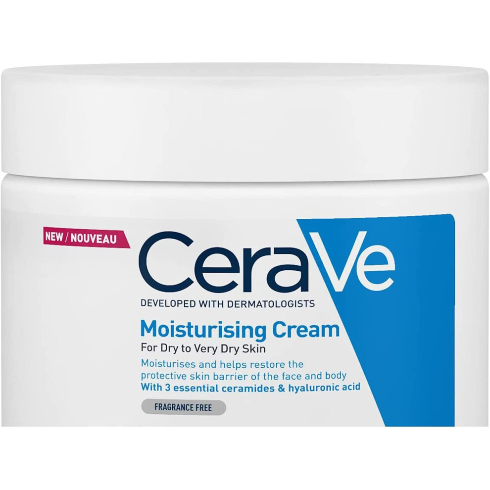 Cerave Moisturising | 454 G/16 Oz | Daily Face, Body & Hand Moisturiser For Instant & Long-Lasting Hydration Cream