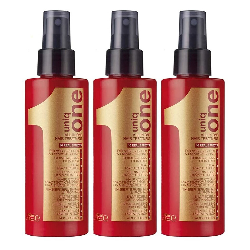 Photos - Hair Product Revlon Pack of 3  Professional Uniq One Hair Treatment, 150ml. 