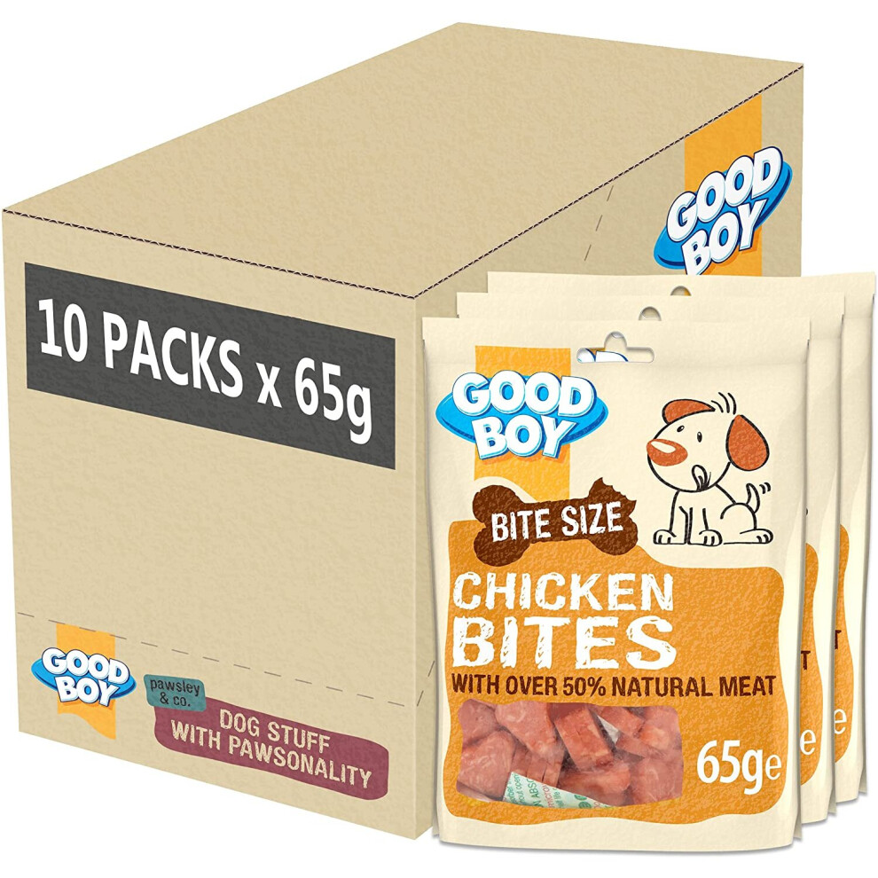 Good Boy - Bitesize Chicken Bites - Dog Training Treats - Made with Over 50% Natural Meat - 65 g â® - Low Fat Dog Treats - Case of 10