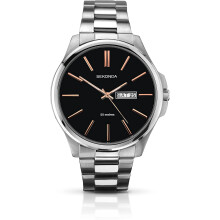 Sekonda Men's Quartz Watch with Black Dial Analogue Display and Silver Stainless Steel Bracelet 1097.27