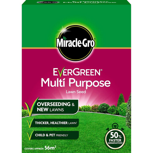 MiracleGro EverGreen Multi Purpose Lawn Seed 1.6 kg 56 m2, White on
