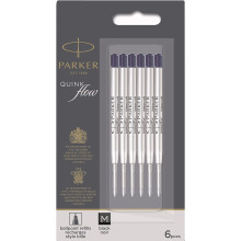 PARKER QUINKflow Ballpoint Pen Ink Refills, Medium Tip, Black, 6 Count Value Pack