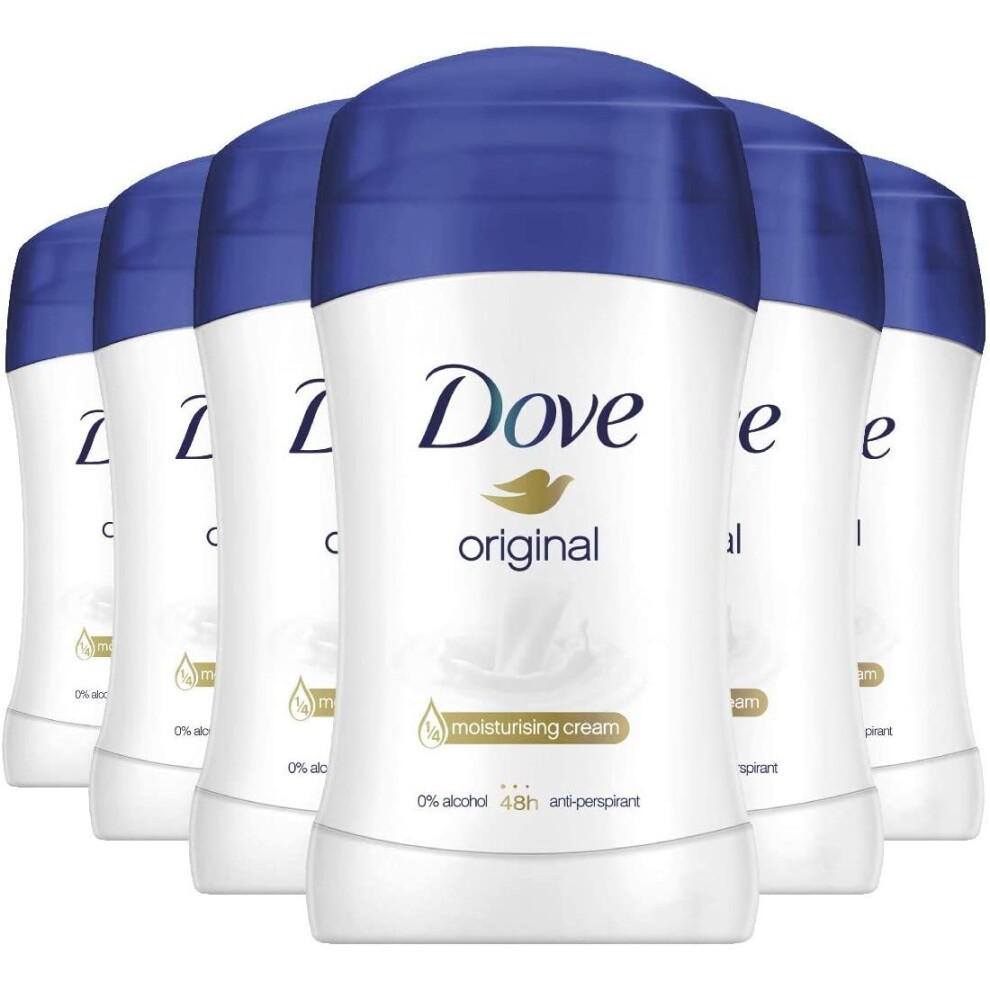 Dove Original Anti-Perspirant Deodorant Stick 40 ml Pack of 6