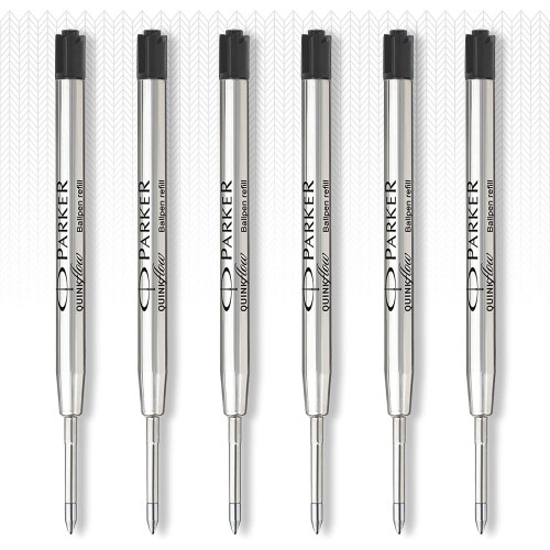 Parker PARKER QUINKflow Ballpoint Pen Ink Refills, Medium Tip, Black, 6 Count Value Pack 1