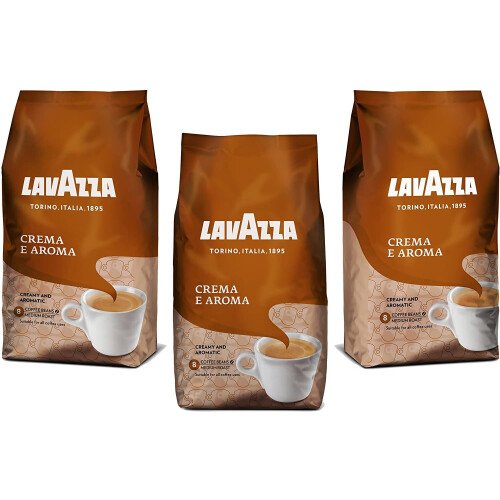 Lavazza Crema Aroma Coffee Beans 1Kg (Pack of 3)