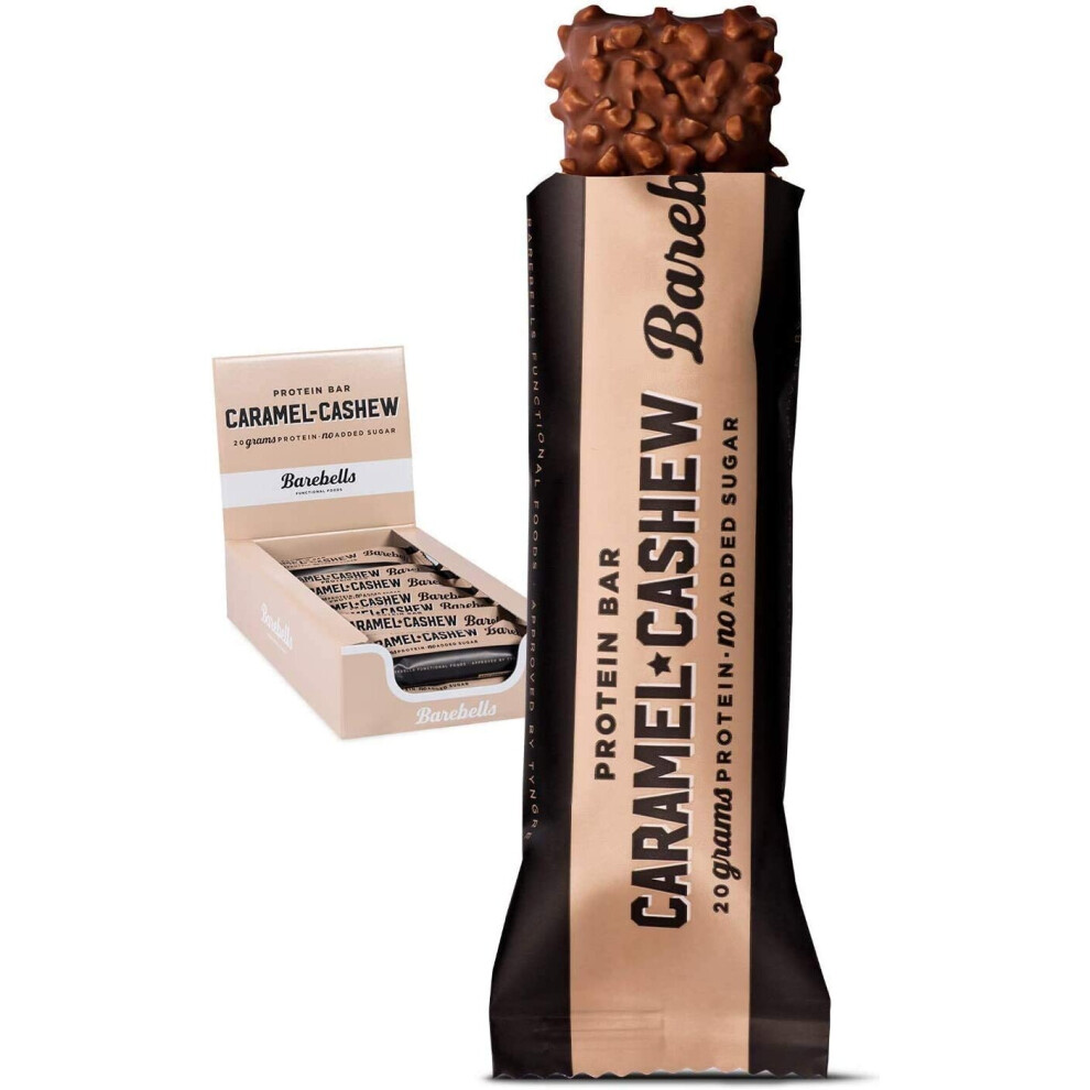 Barebells Protein Bar | Caramel Cashew 12 X 55G | High Protein Low Carb Low Sugar | 20G Of Protein In Every 55G Bar | Delicious Indulgent Protein Bars