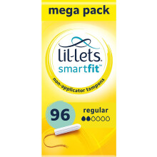 Lil-Lets Non-Applicator Regular Tampons X 96 | 6 Packs of 16 | Light to Medium Flow