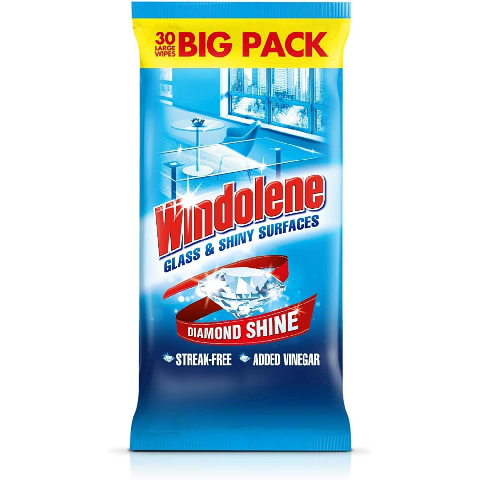 Windolene 4 Action Glass & Shiny Surfaces Wipes (30) - Pack of 6