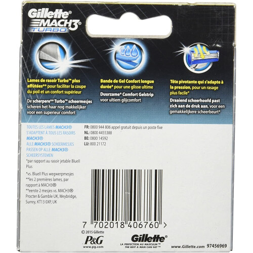 Gillette Gillette Mach3 Turbo Scheermesjes voor mannen 1