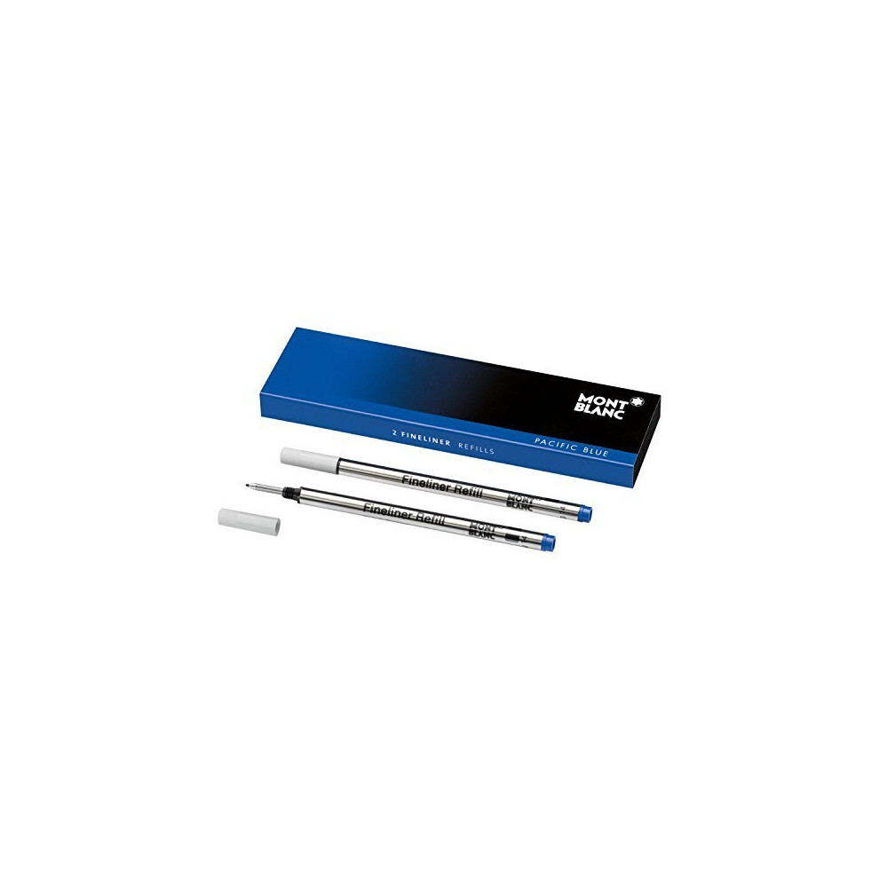 Montblanc Fineliner Refills (B) Royal 124500 – Refill Cartridge With A Broad Tip For Fineliner And Rollerball Pens – 2 X Blue