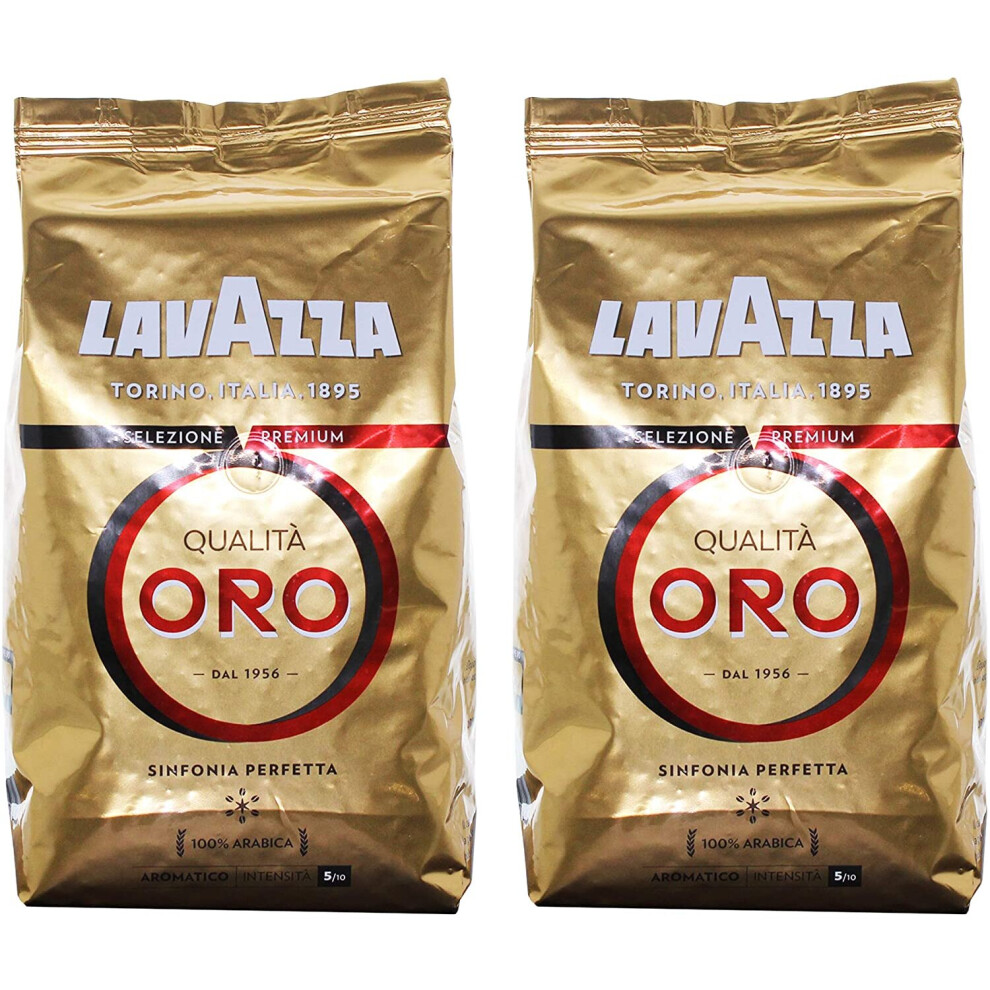 Lavazza Qualita Oro Coffee Beans, 1000G (Pack Of 2, Total 2000G)