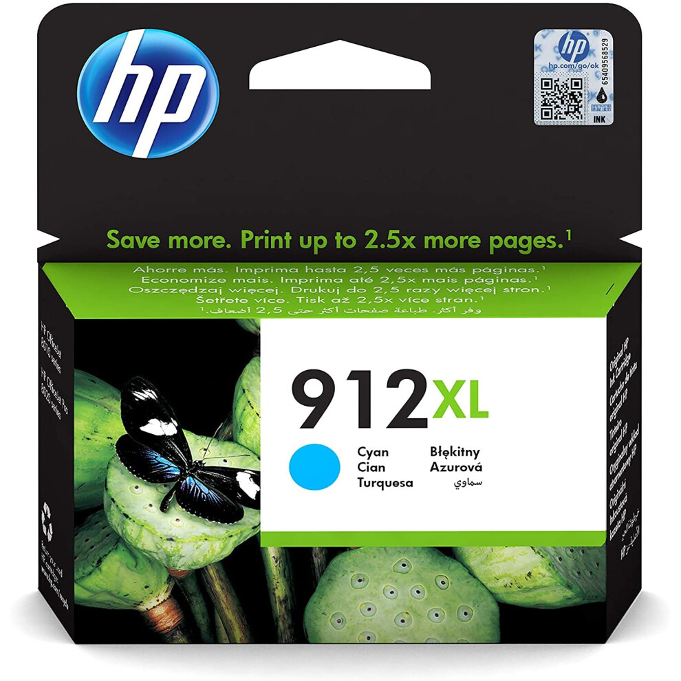 HP 3YL81AE 912XL High Yield Original Ink Cartridge, Cyan, Single Pack