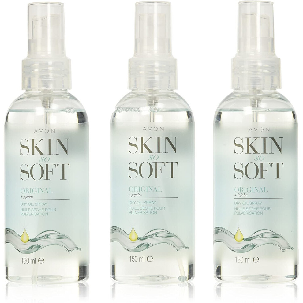 Avon Skin So Soft Original Dry Oil Body Spray with JojobaÂ  150 ml - Pack of 3