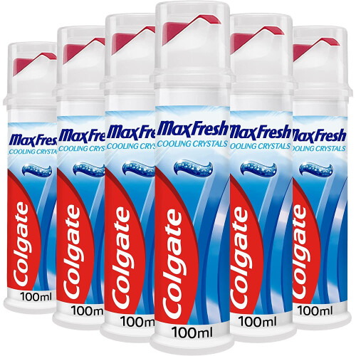 Colgate Colgate Max Fresh Cooling Crystals Fluoride Toothpaste Pump, 100 ml - Pack of 6